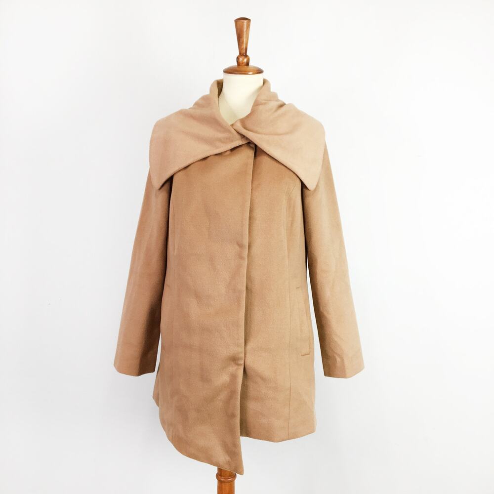 JACK BB Dakota Camel Tan Henry asymmetrical Jacket Coat Size Small